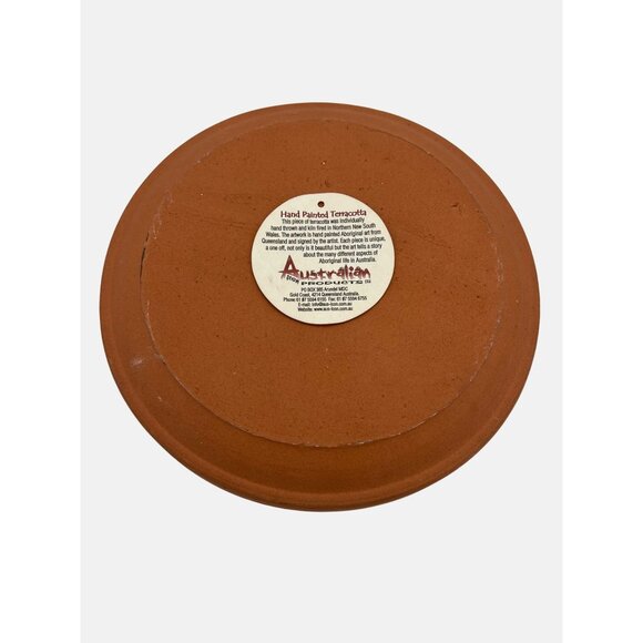 Hand Painted Terracotta Plate 7.75" Australian Icon Aboriginal Kangaroo Artwork - Picture 3 of 4